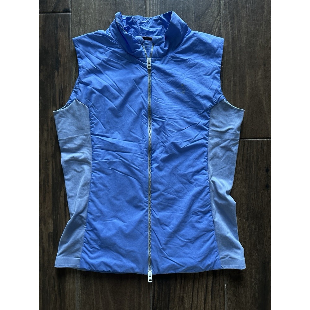 KJUS Northstar Vest Womens 40 L Blue Masters Golf Full Zip Lightweight Gilet